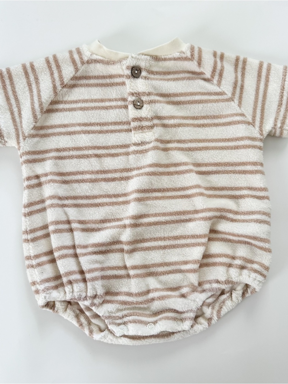 Quincy Mae terry striped romper 0-3m
